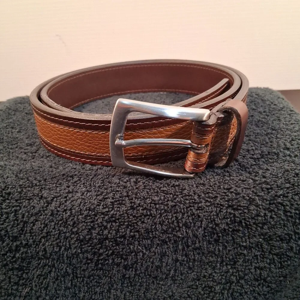 Allen Edmonds Casual Nashua Two-Tone Leather Belt Size 40 Length 46